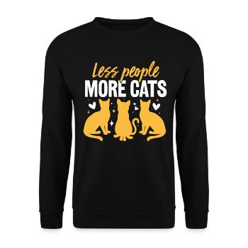 Weniger Menschen Mehr Katzen Tierheim Lustige Rettung - Unisex Pullover - Schwarz - Vorne - Alina (178cm) & Michal (187cm)