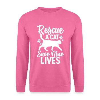 Sauver un chat sauver neuf vies drôle de chats animal - Sweat-shirt Unisexe - rose - Devant