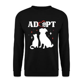 Adopter, sauver les animaux, sauvetage, famille d’accueil, refuge, animal - Sweat-shirt Unisexe - noir - Devant - Alina (178cm) & Michal (187cm)