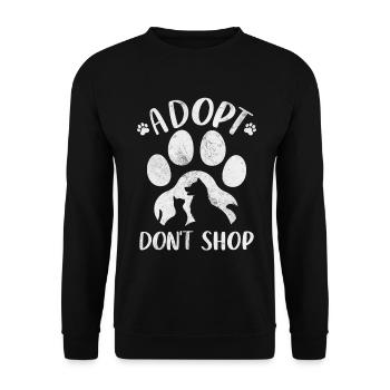 Adopt Foster Animal Rescue Pet Shelter Funny - Unisex Sweatshirt - black - Front - Alina (178cm) & Michal (187cm)