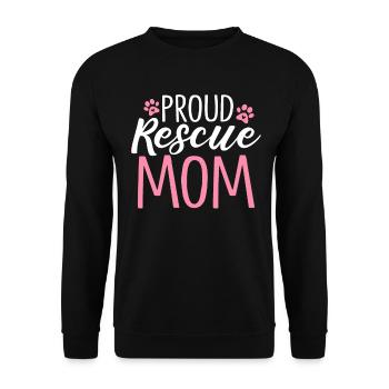 Proud Rescue Mom Animal Activist Funny Pet Mom - Unisex Sweatshirt - black - Front - Alina (178cm) & Michal (187cm)