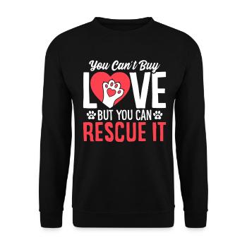 Vous ne pouvez pas acheter l’amour mais vous pouvez le sauver Animal - Sweat-shirt Unisexe - noir - Devant - Alina (178cm) & Michal (187cm)