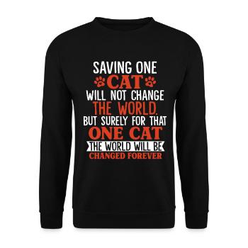 Sauver un chat ne changera pas le monde drôle - Sweat-shirt Unisexe - noir - Devant - Alina (178cm) & Michal (187cm)