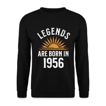 Des légendes sont nées en 1956 – idée cadeau - Sweat-shirt Unisexe - noir - Devant - Alina (178cm) & Michal (187cm)