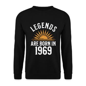 Des légendes sont nées en 1969 – idée cadeau - Sweat-shirt Unisexe - noir - Devant - Alina (178cm) & Michal (187cm)