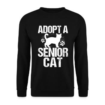 Adopt A Senior Cat Rescue Funny Kitten Animal - Unisex Sweatshirt - black - Front - Alina (178cm) & Michal (187cm)