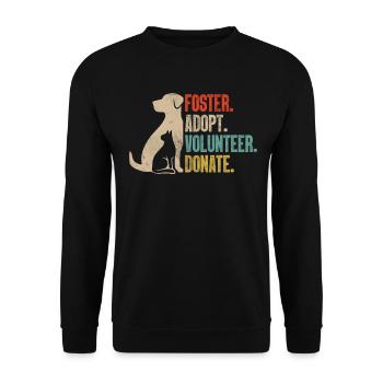 Pflege Adoptieren Freiwillige Spenden Retro Pflegetier spenden - Unisex Pullover - Schwarz - Vorne - Alina (178cm) & Michal (187cm)