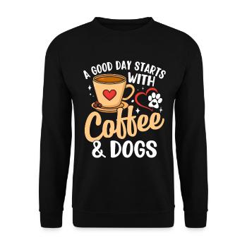 Hund Und Kaffee Tieraktivist Lustiger Hund Kaffee - Unisex Pullover - Schwarz - Vorne - Alina (178cm) & Michal (187cm)