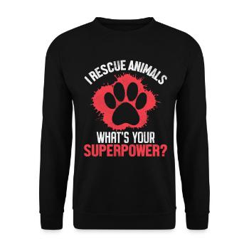 Drôle Sauver Animal Activiste Adoption d’animaux de compagnie Famille d’accueil - Sweat-shirt Unisexe - noir - Devant - Alina (178cm) & Michal (187cm)