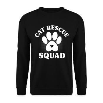 Cat Rescue Squad Tierschutz-Tierheim - Unisex Pullover - Schwarz - Vorne - Alina (178cm) & Michal (187cm)