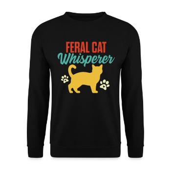 Feral Cat Whisperer Retro Vintage Funny Foster - Unisex Sweatshirt - black - Front - Alina (178cm) & Michal (187cm)