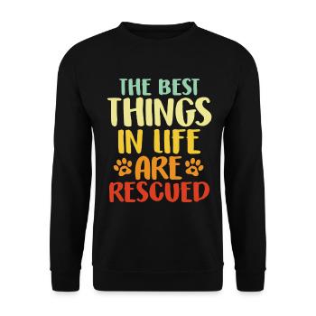 Les meilleures choses de la vie sont sauvées Retro Animal - Sweat-shirt Unisexe - noir - Devant - Alina (178cm) & Michal (187cm)