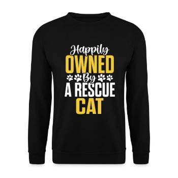 Happily Owned By A Rescue Cat Foster Shelter - Unisex Sweatshirt - black - Front - Alina (178cm) & Michal (187cm)