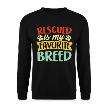 Rescued Is My Favorite Breed Retro Foster Animal - Unisex Sweatshirt - black - Front - Alina (178cm) & Michal (187cm)