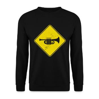 Drôle Trompette Fanfare Musicien Trompette - Sweat-shirt Unisexe - noir - Devant - Alina (178cm) & Michal (187cm)
