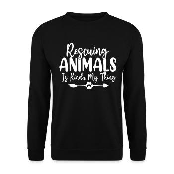 Rescuing Animals Is Kinda My Thing Save Animal - Unisex Sweatshirt - black - Front - Alina (178cm) & Michal (187cm)