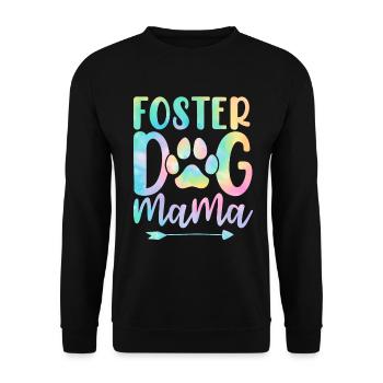 Pflegehund Mama Tierheim Hund Tie Dye Lustige Hunde - Unisex Pullover - Schwarz - Vorne - Alina (178cm) & Michal (187cm)