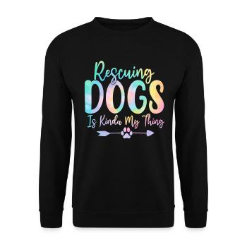 Sauver des chiens, c’est un peu mon truc Dog Tie Dye - Sweat-shirt Unisexe - noir - Devant - Alina (178cm) & Michal (187cm)
