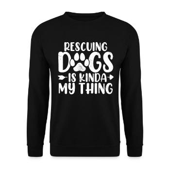 Sauver des chiens, c’est un peu mon truc, patte d’adoption de chien - Sweat-shirt Unisexe - noir - Devant - Alina (178cm) & Michal (187cm)