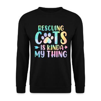 Rescuing Cats Is Kinda My Thing Tie Dye Animal - Unisex Sweatshirt - black - Front - Alina (178cm) & Michal (187cm)