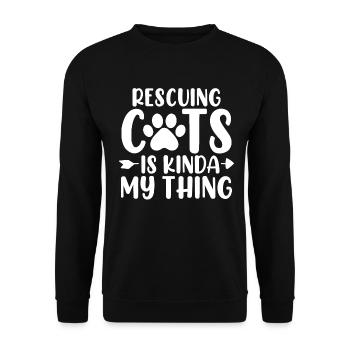Rescuing Cats Is Kinda My Thing Cat Shelter - Unisex Sweatshirt - black - Front - Alina (178cm) & Michal (187cm)