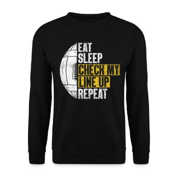 Manger Dormir Vérifier ma programmation Répéter Funny Football - Sweat-shirt Unisexe - noir - Devant - Alina (178cm) & Michal (187cm)