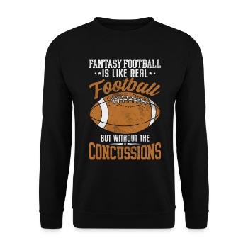 Fantasy Football ist wie echter Football Commish - Unisex Pullover - Schwarz - Vorne - Alina (178cm) & Michal (187cm)