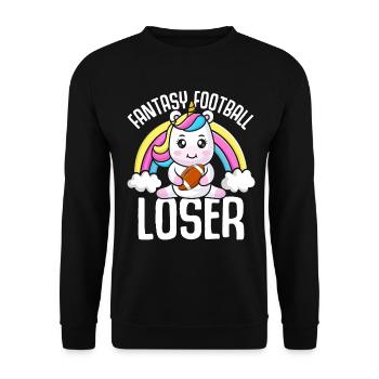 Fantasy Football Loser Commissioner Last Place - Unisex Sweatshirt - black - Front - Alina (178cm) & Michal (187cm)