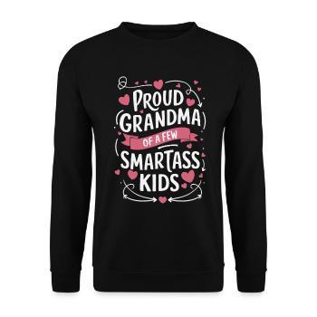 Stolze Oma Von Ein Paar Klugscheißerkindern Oma - Unisex Pullover - Schwarz - Vorne - Alina (178cm) & Michal (187cm)