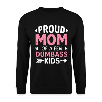 Stolze Mutter Von Ein Paar Dummen Kindern Lustiger Mütter-Witz - Unisex Pullover - Schwarz - Vorne - Alina (178cm) & Michal (187cm)