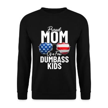 Stolze Mutter Von Ein Paar Dummen Kindern Patriotische Mutter - Unisex Pullover - Schwarz - Vorne - Alina (178cm) & Michal (187cm)