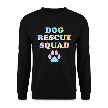 Dog Rescue Squad Hund Tie Dye Tieraktivist - Unisex Pullover - Schwarz - Vorne - Alina (178cm) & Michal (187cm)