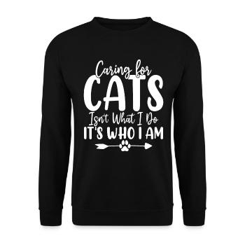 Caring for Cats Isn't What I Do Meow Kitty Rescue - Unisex Sweatshirt - black - Front - Alina (178cm) & Michal (187cm)