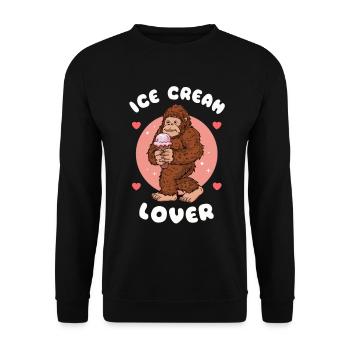 Frozen Cream Lover Bigfoot Summer Snacks Dessert - Unisex Sweatshirt - black - Front - Alina (178cm) & Michal (187cm)