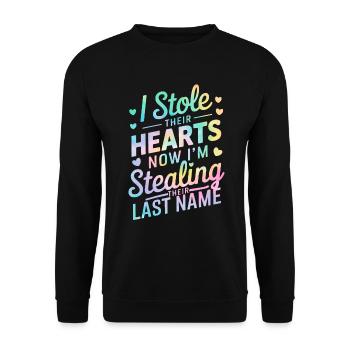 Funny Adoption Tie Dye Foster Care Parenthood - Unisex Sweatshirt - black - Front - Alina (178cm) & Michal (187cm)