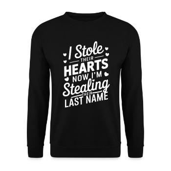 J’ai volé leurs cœurs maintenant je vole leur dernier - Sweat-shirt Unisexe - noir - Devant - Alina (178cm) & Michal (187cm)