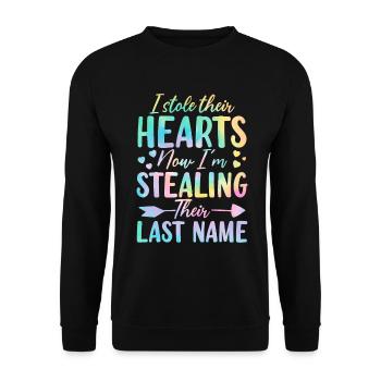 Drôle d’adoption Lien familial Tie Dye Foster - Sweat-shirt Unisexe - noir - Devant - Alina (178cm) & Michal (187cm)