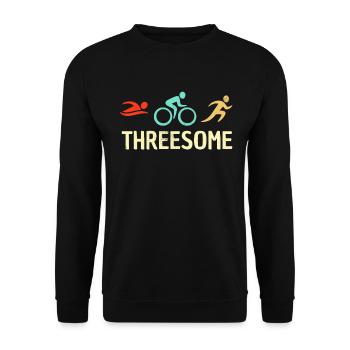 Funny Triathlon Retro Vintage Marathon Runner - Unisex Sweatshirt - black - Front - Alina (178cm) & Michal (187cm)