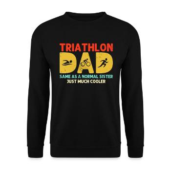 Triathlon Papa Triathlet Retro Marathon Papa - Unisex Pullover - Schwarz - Vorne - Alina (178cm) & Michal (187cm)