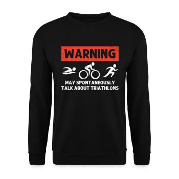 drôle triathlète natation vélo course triathlon marathon - Sweat-shirt Unisexe - noir - Devant - Alina (178cm) & Michal (187cm)