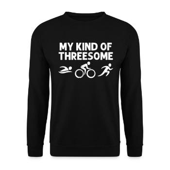 Lustiger Triathlon-Finisher Erwachsener Humor-Triathlet - Unisex Pullover - Schwarz - Vorne - Alina (178cm) & Michal (187cm)