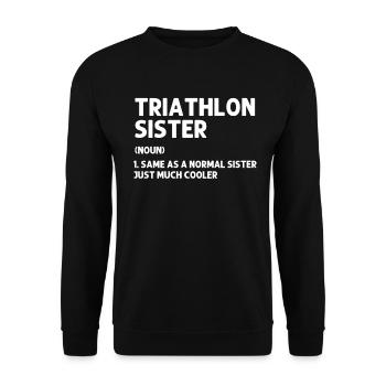 drôle triathlon sœur marathonienne nager vélo course - Sweat-shirt Unisexe - noir - Devant - Alina (178cm) & Michal (187cm)