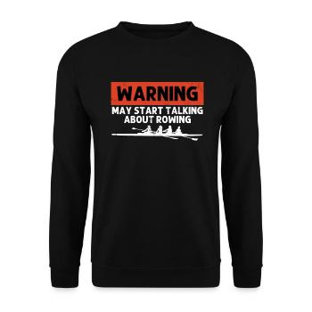 Warnung Rudern Paddelsport Ruderer Lustiges Rudern - Unisex Pullover - Schwarz - Vorne - Alina (178cm) & Michal (187cm)