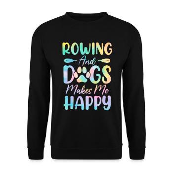 Ramer Et Les Chiens Me Rend Heureux Drôle Chien Tie Dye - Sweat-shirt Unisexe - noir - Devant - Alina (178cm) & Michal (187cm)