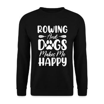 Rowing And Dogs Makes Me Happy Rowing Steersman - Unisex Sweatshirt - black - Front - Alina (178cm) & Michal (187cm)