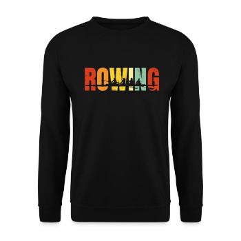 Lustiges Rudern Steuermann Retro Vintage Ruderer Rudern - Unisex Pullover - Schwarz - Vorne - Alina (178cm) & Michal (187cm)