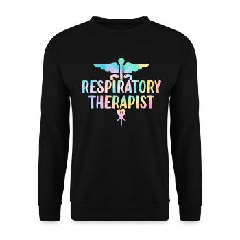 Inhalothérapeute Tie Dye Healthcare Lung - Sweat-shirt Unisexe - noir - Devant - Alina (178cm) & Michal (187cm)