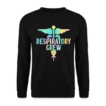 Respiratory Squad Tie Dye Lungengesundheit - Unisex Pullover - Schwarz - Vorne - Alina (178cm) & Michal (187cm)