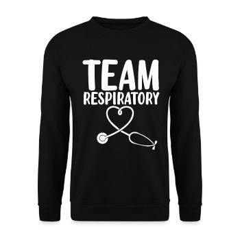 Atemtherapie Pneumologe Peds RT Lustig - Unisex Pullover - Schwarz - Vorne - Alina (178cm) & Michal (187cm)