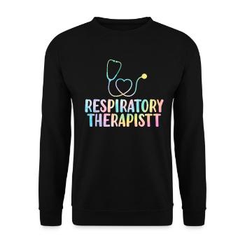 Inhalothérapeute Tie Dye Funny Healthcare - Sweat-shirt Unisexe - noir - Devant - Alina (178cm) & Michal (187cm)